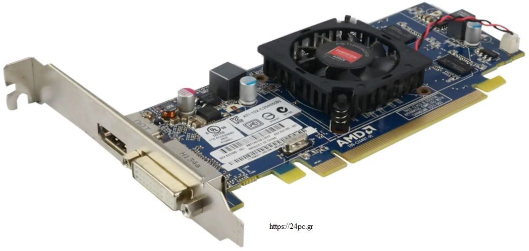 Κάρτα γραφικών VGA 1GB AMD RADEON HD7450 DVI/DPORT PCI-EX ανακατασκευασμένη