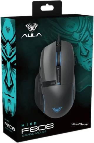 240218135846_2 Ποντίκι υπολογιστή Gaming Aula F808 Ενσύρματο - RGB - USB - Μαύρο - Καινούργιο